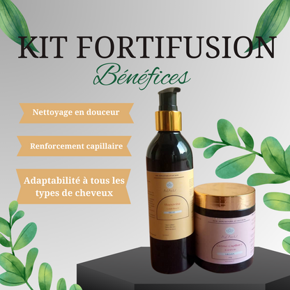 Kit FortiFusion AZAELY : Shampooing VoluBrillance & la Crème FortiSoin pour tous les types de cheveux