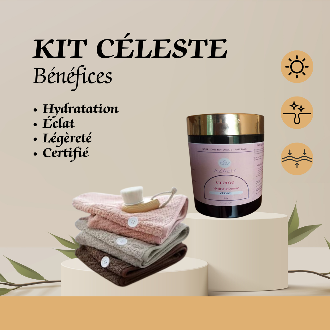 Kit Céleste : Crème Hydra-Mousse & Serviette Microfibre