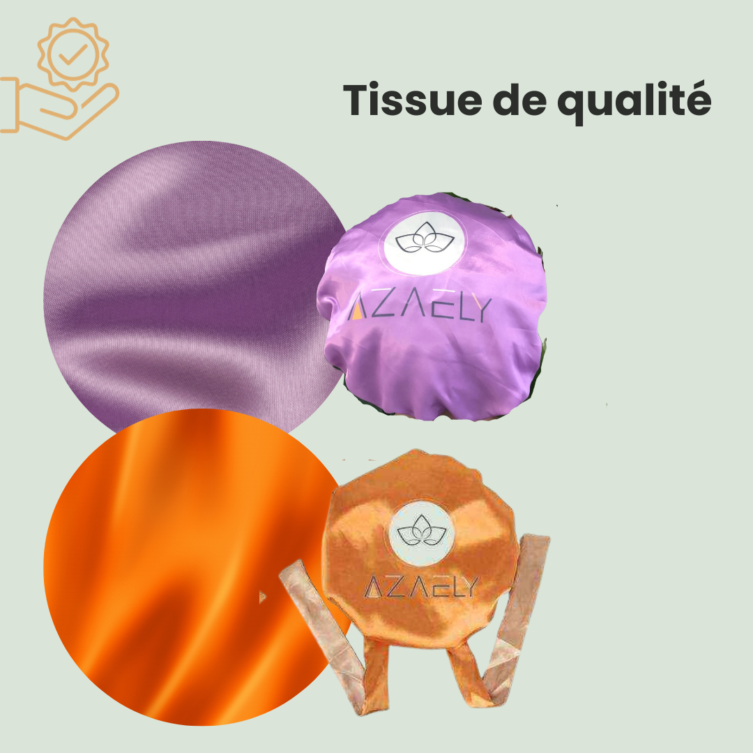 Bonnet de Nuit Satiné AZAELY pour tous les types de cheveux