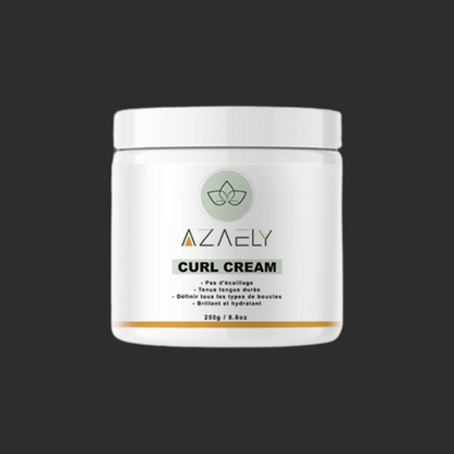 Curl Cream AZAELY pour les cheveux texturés, bouclés, frisés et ondulés